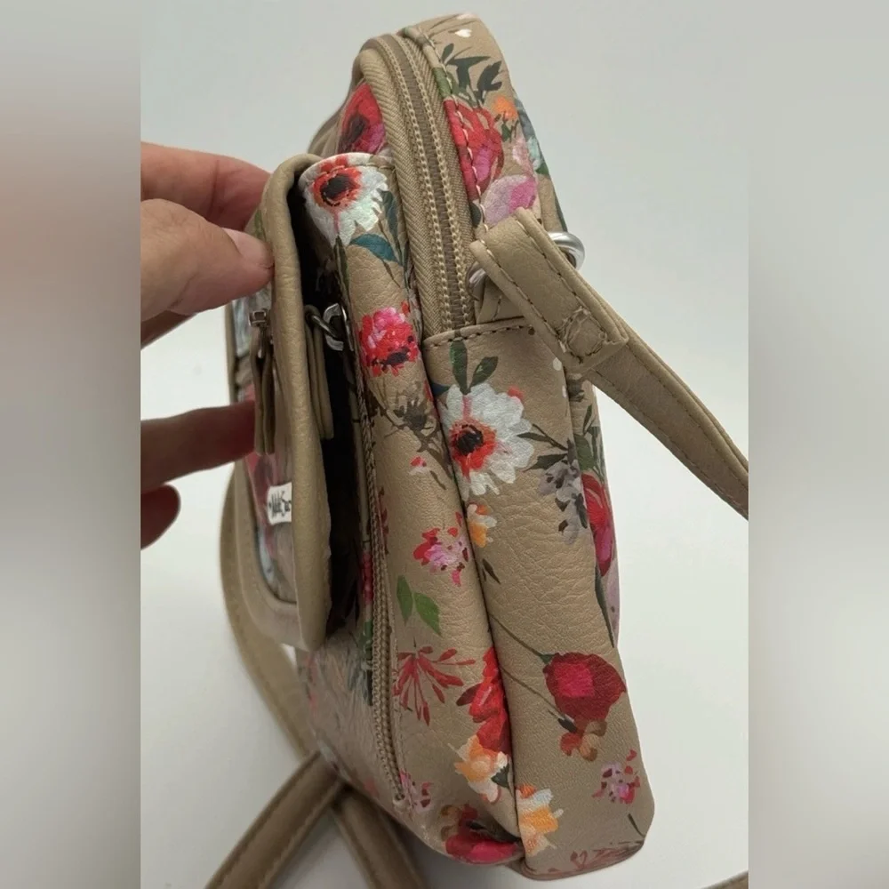 MultiSac Mini Micro Everest Crossbody Shoulder Bag Purse Floral Print Adjust EUS - Picture 8 of 10